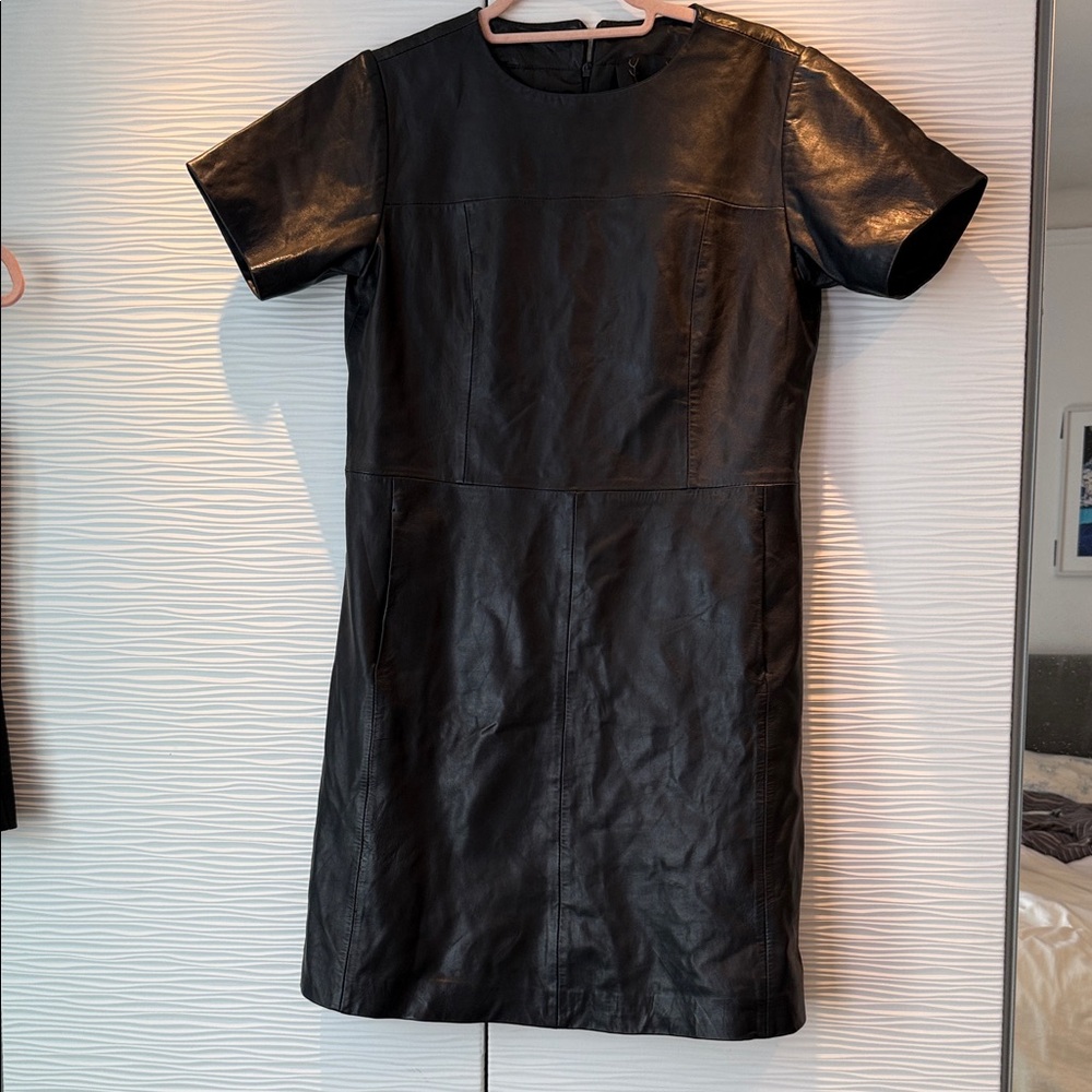 Bod & Christiansen Sz S Black Leather Dress